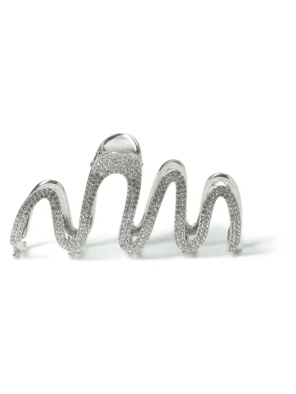 Aela Silver Tone Rhinestone Wiggle Hair Claw
