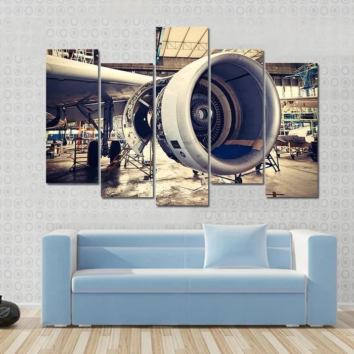 Airplane Engine Maintenance Canvas Wall Art