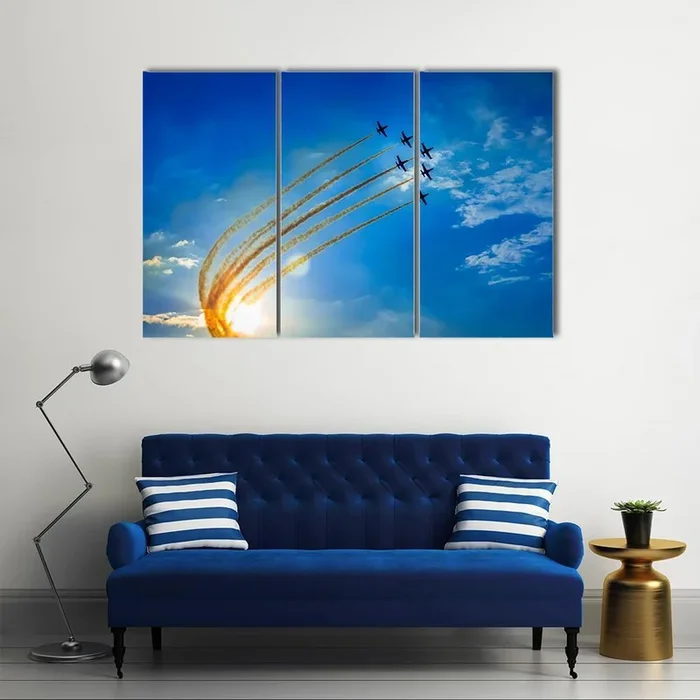 Airshow Jets in Formation Canvas Wall Art