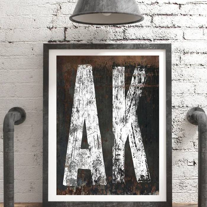Alaska Home State Poster Print – AK State Sign Western Style Vintage Print Wall Art