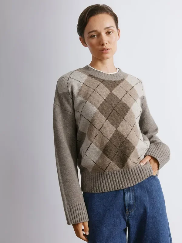 Albaray Argyle Brown Jumper