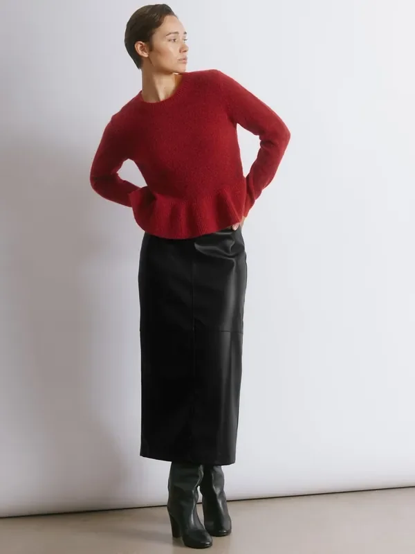 Albaray Red Mohair Peplum Jumper
