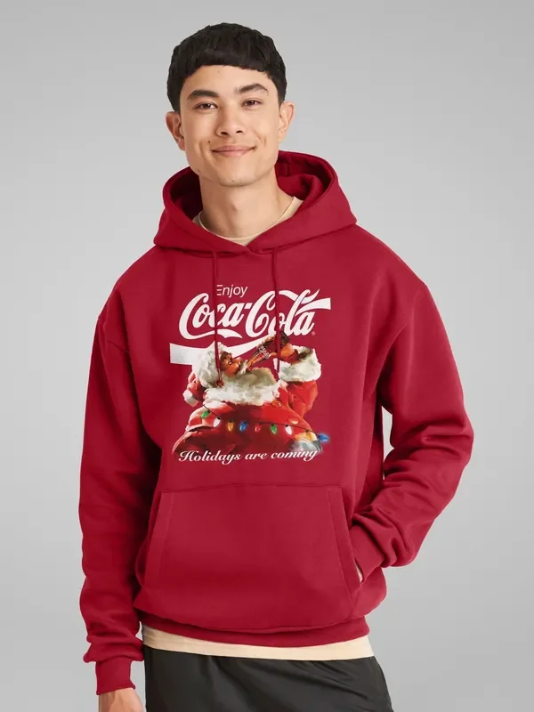 All + Every Red Coca Cola Holidays Are Coming Lights Hooded Sweatshirt