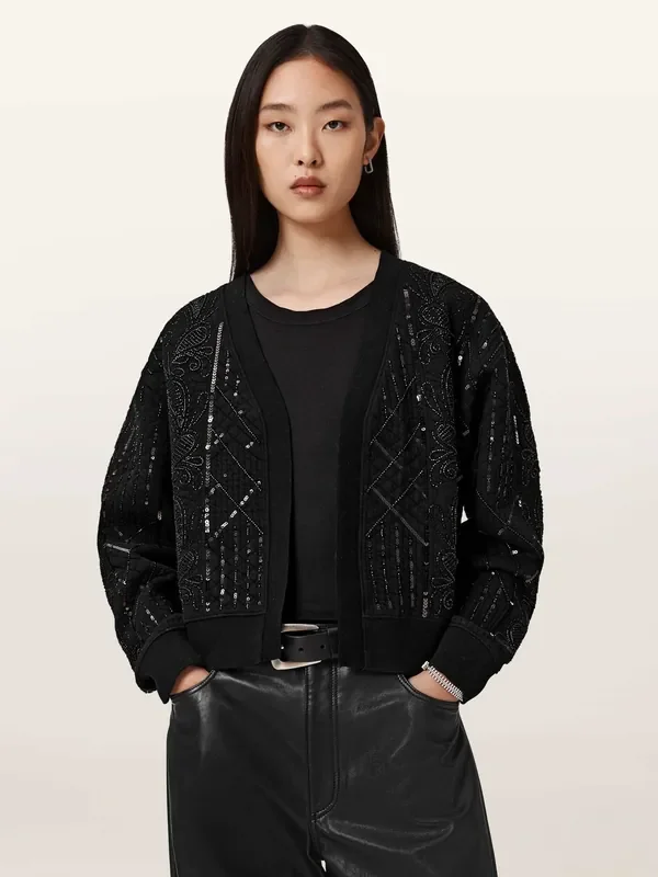 AllSaints Black Ava Clara Jacket