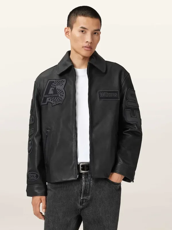 AllSaints Black Garrison Patch Jacket