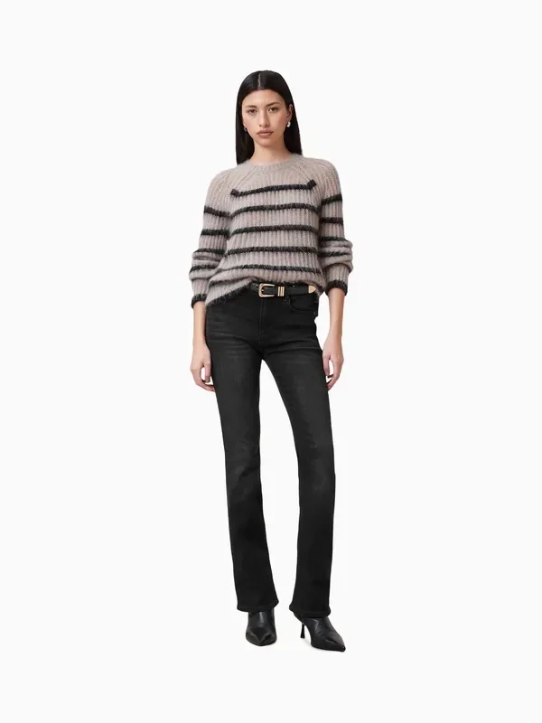 AllSaints Black Haldan Slim Bootcut Jeans