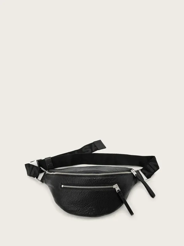 AllSaints Black Itoko Leather Bumbag