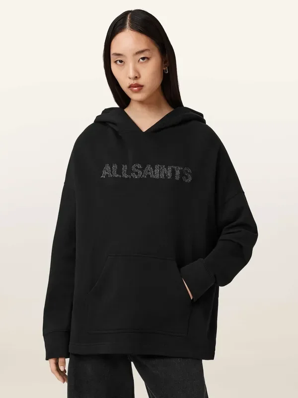 AllSaints Black Pins Ettienne Hoodie
