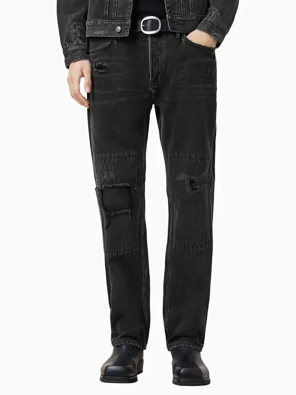 AllSaints Black Reid Repair Jeans