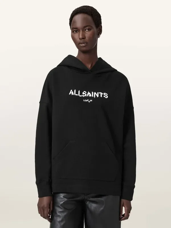 AllSaints Black Static Etie Hoodie