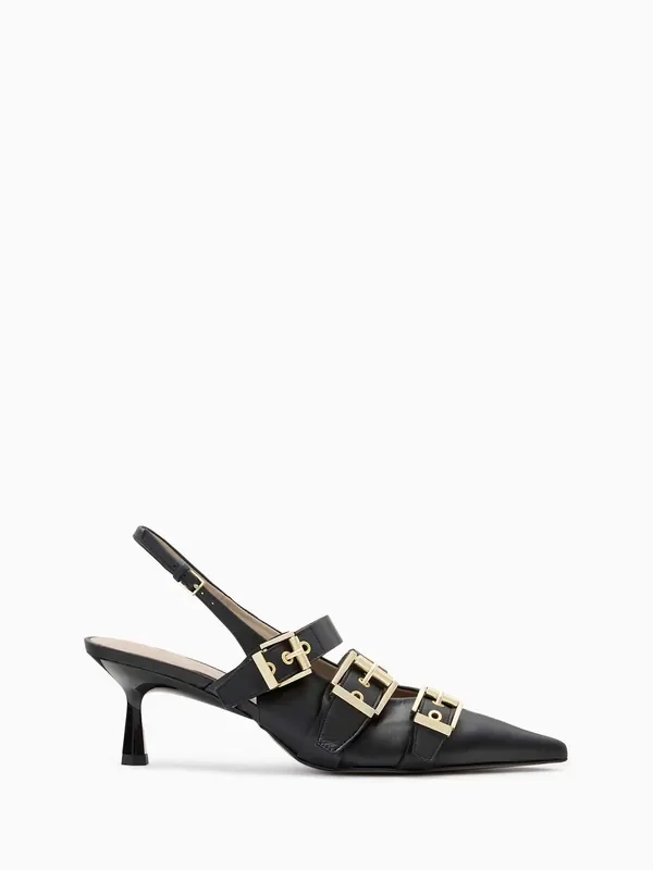 AllSaints Black Vivian Slingback Shoes
