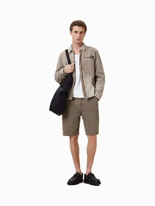 AllSaints Brown Alva Carpenter Cotton Shorts