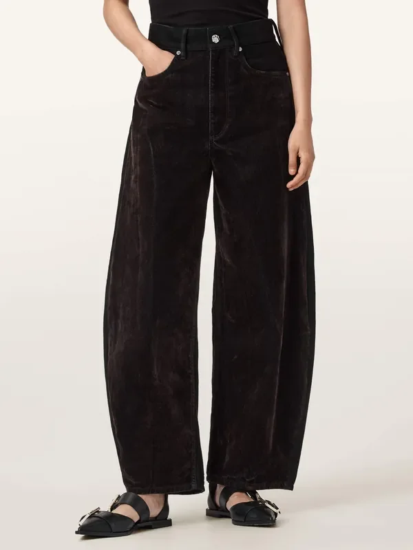 AllSaints Brown Helena Flocked Jeans