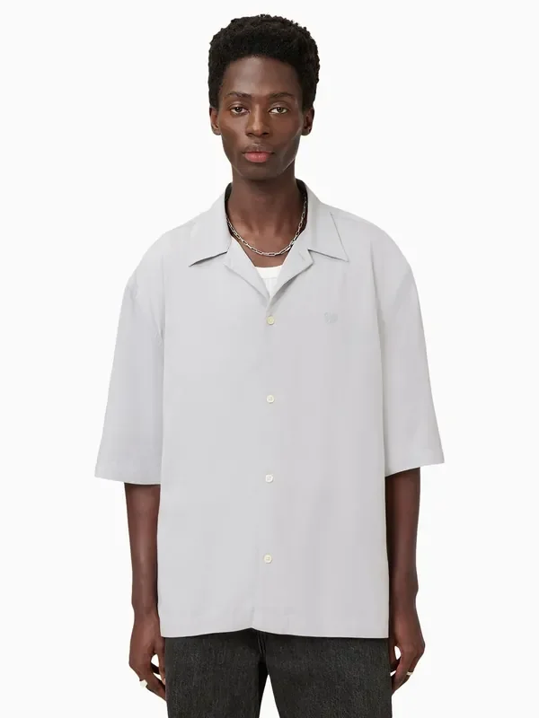 AllSaints Grey Rialto Short Sleeve Shirt