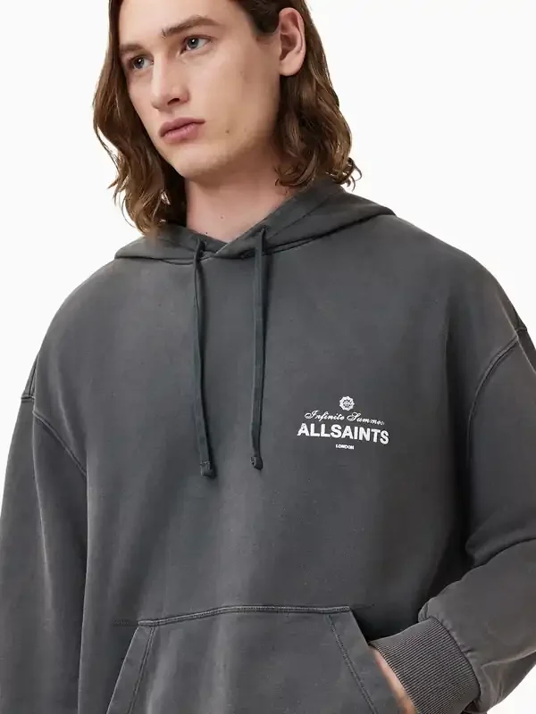 AllSaints Grey Soleil Over The Head Hoodie