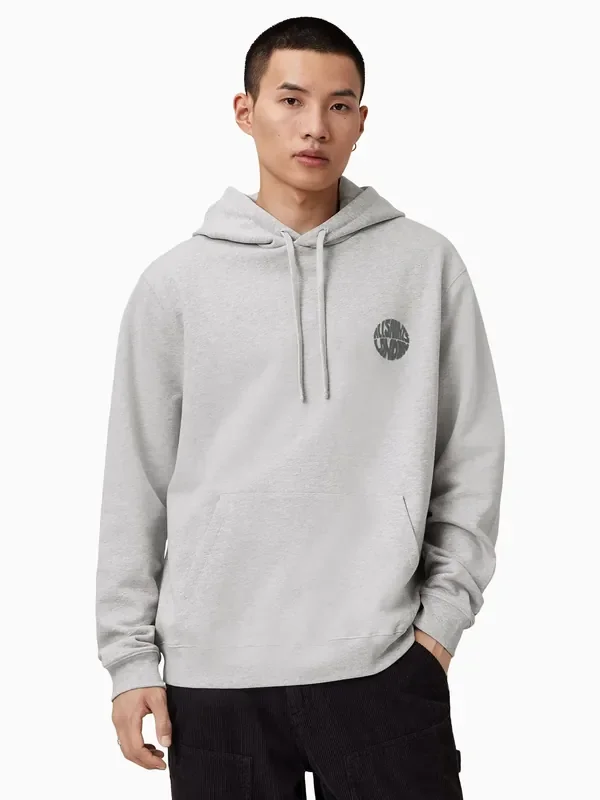 AllSaints Grey Waved Hoodie