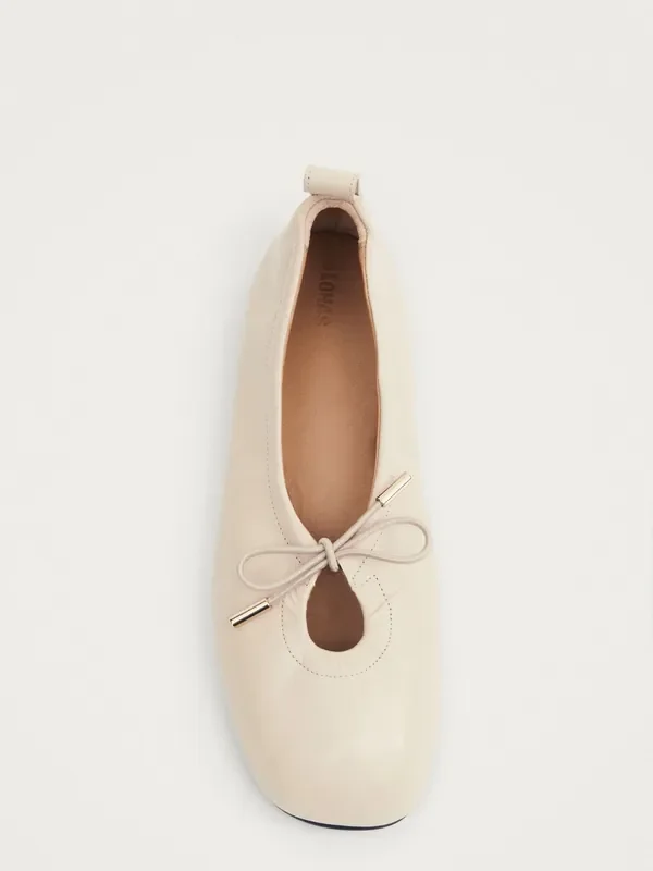 Alohas Cream Rosalind Leather Ballet Shoes