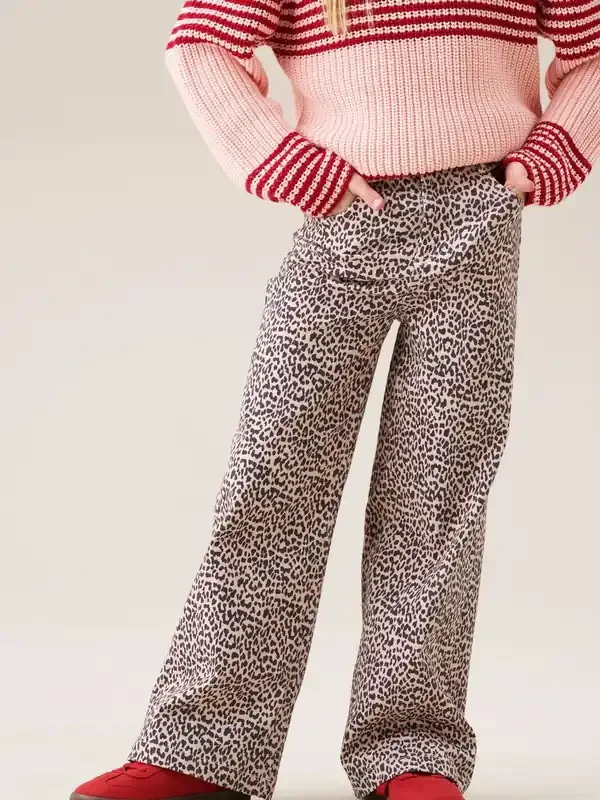 Angel & Rocket Brown Danni Heart Pocket Leopard Print Jeans