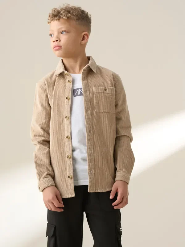 Angel & Rocket Cream Tyler Cord 100% Cotton Overshirt