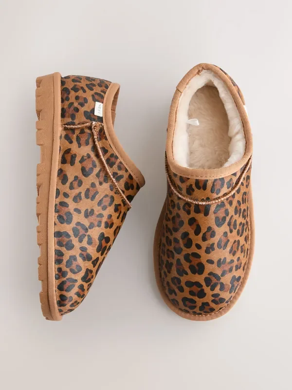 Animal Faux Fur Short Slippers