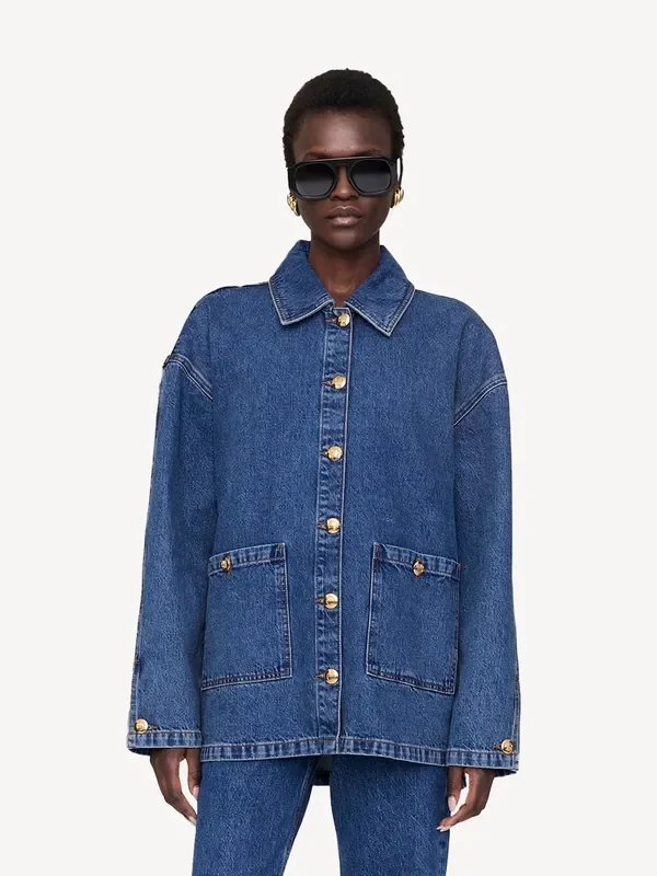 ANINE BING Blue Luca Denim Jacket Seasons