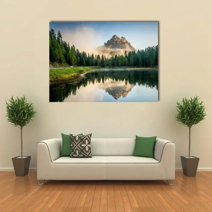 Antorno Lake With Dolomites Canvas Wall Art