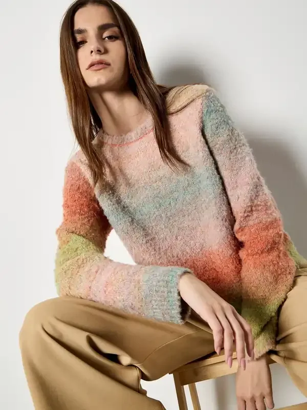 Apricot Pink Boucle Space Dye Jumper