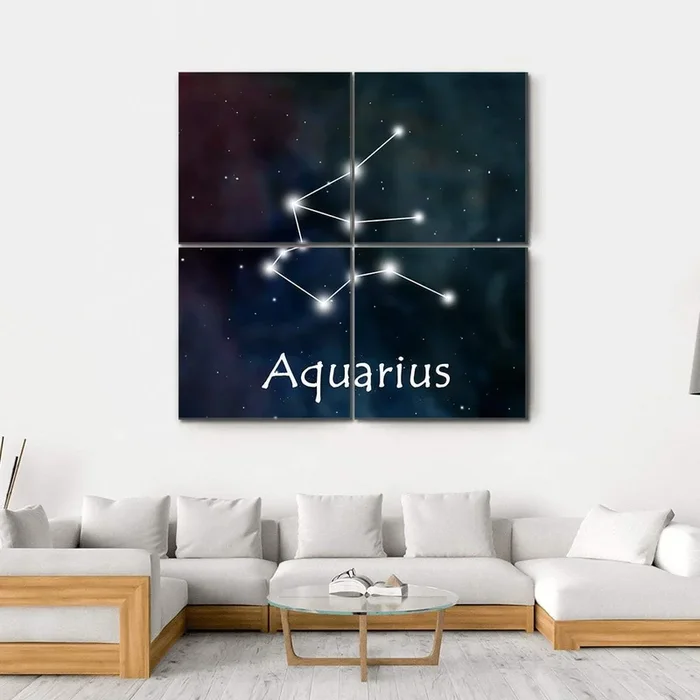 Aquarius Horoscope Constellation Canvas Wall Art