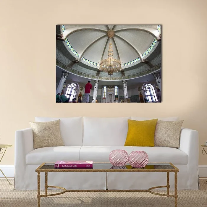 Ar Rahmah Mosque Interior in Jeddah Canvas Wall Art