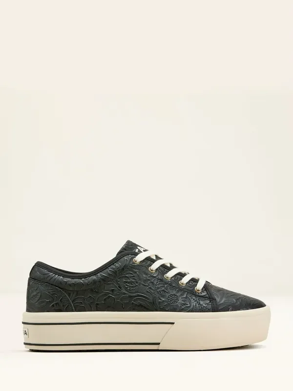 Ariat Skylar Floral Print Emboss Leather Platform Trainers