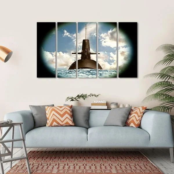 Army Weapon On Land Sea Canvas Wall Art