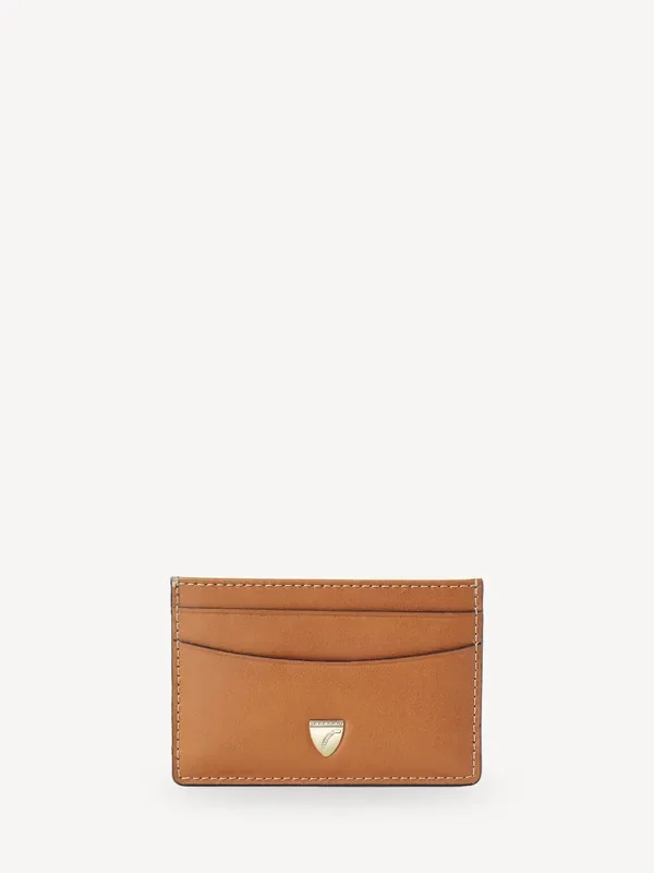 Aspinal of London Brown Slim Credit Card Case Smooth Leather