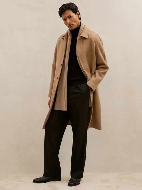 Atelier Camel Brown Gavi Atelier Wool-Blend Raglan Overcoat