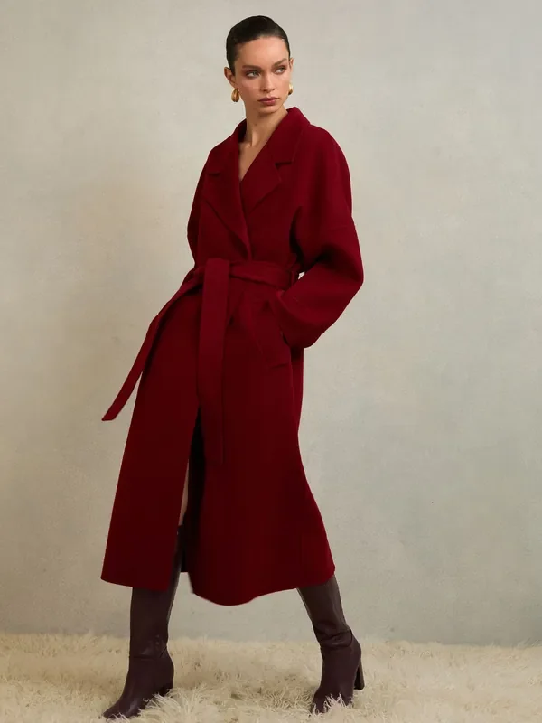 Atelier Red Renato Atelier Wool Blindseam Belted Coat