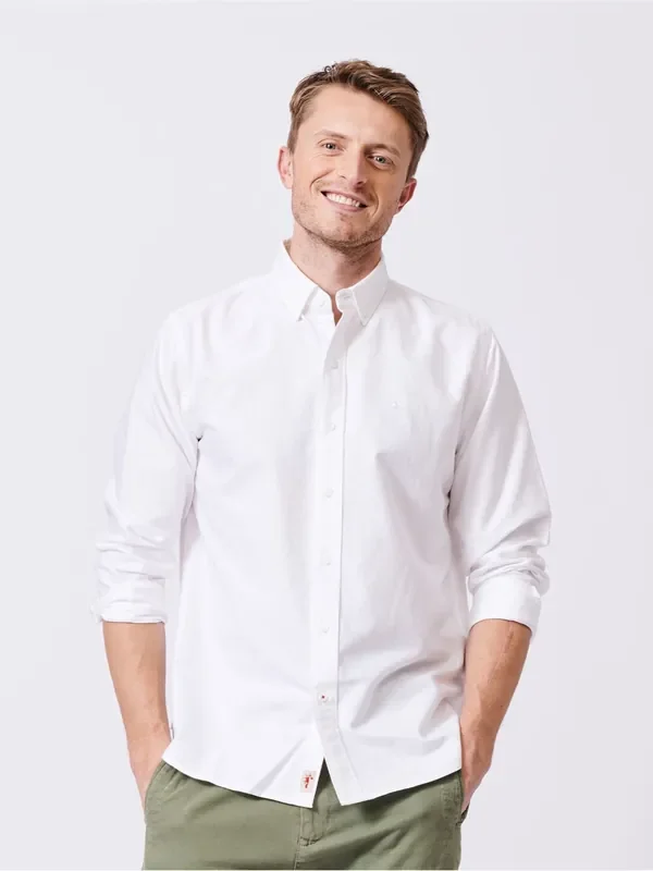 Aubin Alder Oxford 100% Cotton White Shirt