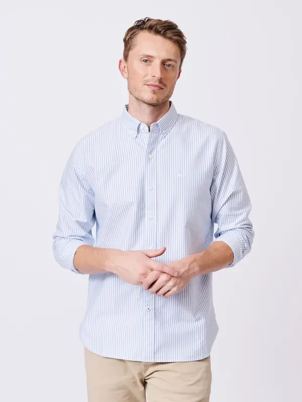 Aubin Blue Alder Oxford 100% Cotton Shirt