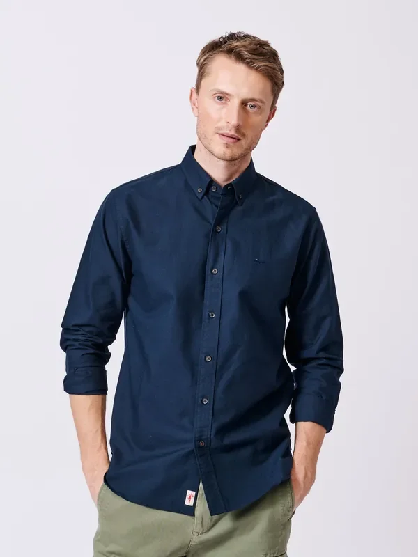 Aubin Blue Alder Oxford 100% Cotton Shirt
