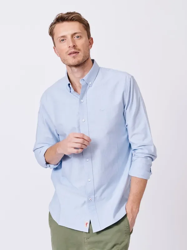 Aubin Blue Alder Oxford 100% Cotton Shirt