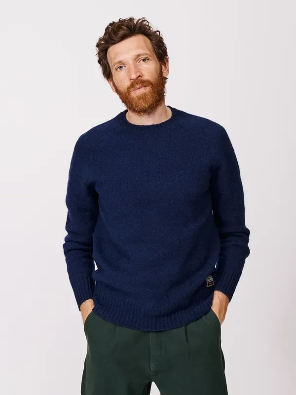 Aubin Blue Prestwick Shetland Crew Jumper