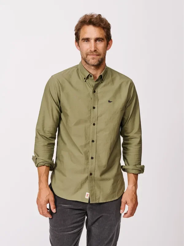 Aubin Green Alder Oxford 100% Cotton Shirt