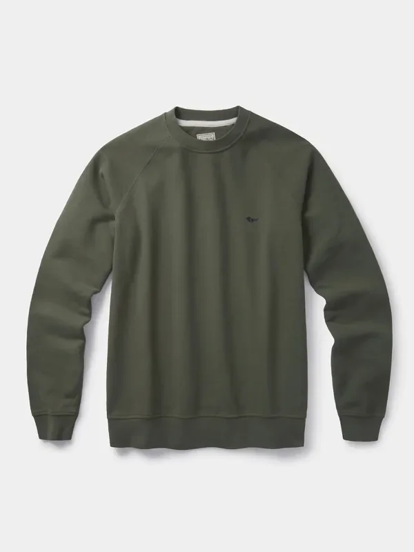 Aubin Green Ash Crew Neck 100% Cotton Jumper