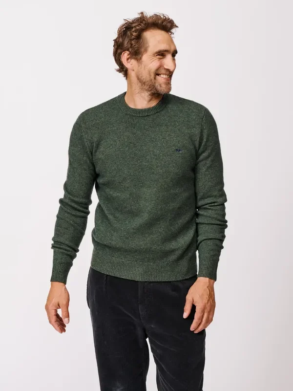 Aubin Green Phillips Lambswool Crew Neck Jumper