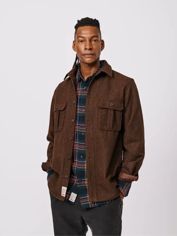 Aubin Lysaghts Wool Brown Overshirt