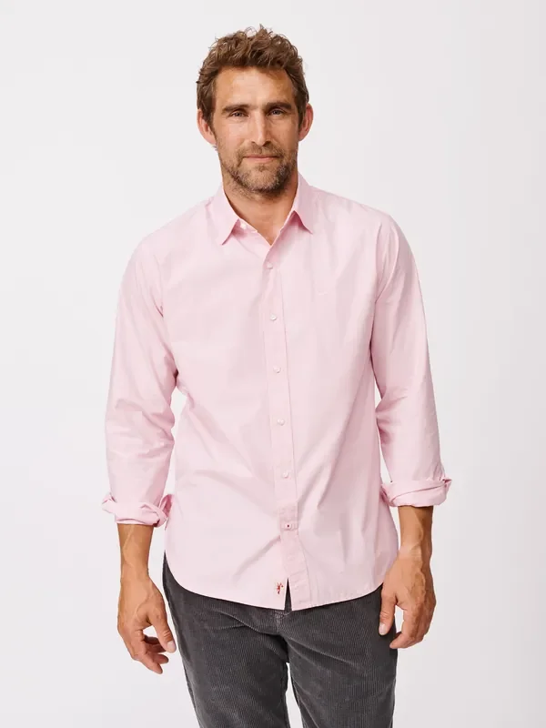 Aubin Pink Chase Poplin 100% Cotton Shirt
