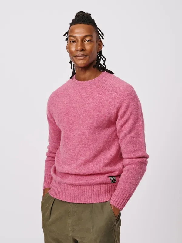 Aubin Pink Prestwick Shetland Crew Jumper