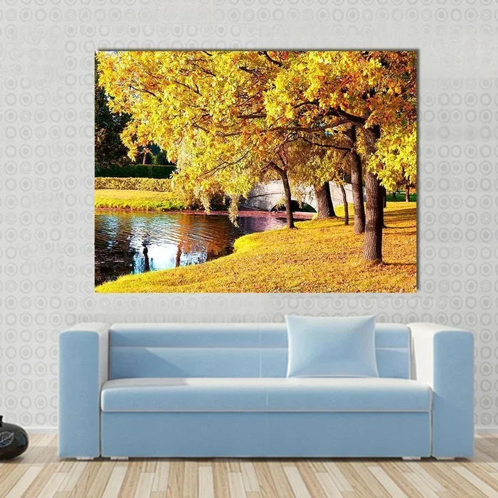 Autumn Forest Park Russia Canvas Wall Art