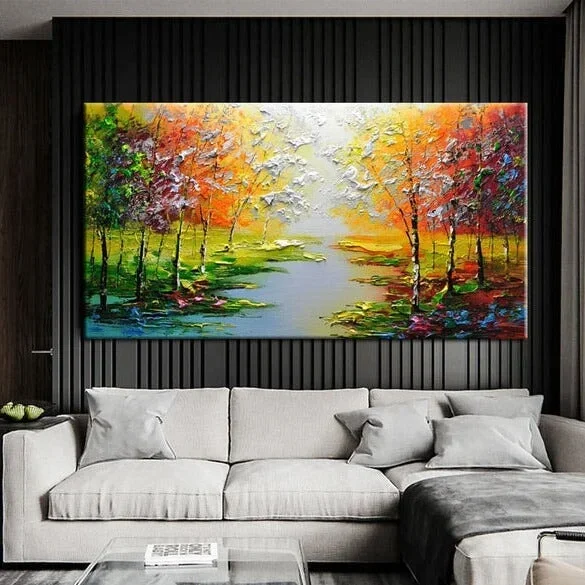 Autumn Forest Trees Abstract Wall Art
