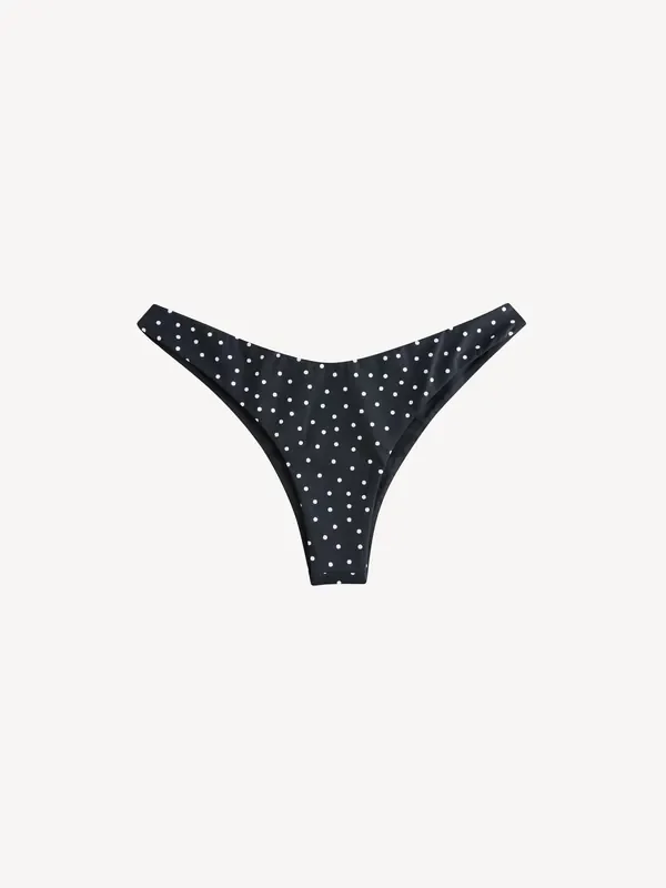 Away That Day Black/White Polka Dot Fiji Bikini Bottoms Seasons