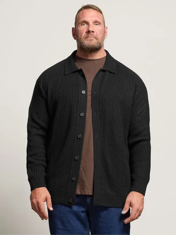 BadRhino Big & Tall Black Knitted Shirt