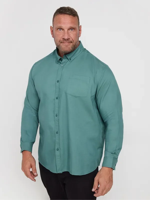 BadRhino Big & Tall Blue Long Sleeve Oxford Shirt